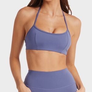 Crop Shop Boutique Serenity Contour Halter Sports Bra in Steele